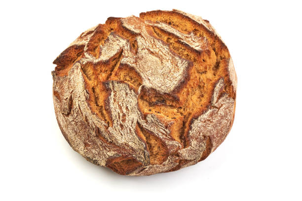 istock Freshly Baked Homemade Bread, close-up, isolated on a white background 2178435793