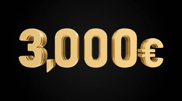 istock three thousand euros with gold texture, 3D numbers, 3D euro symbol 2178437060