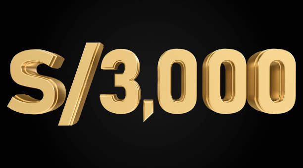 istock three thousand suns with golden texture, 3D numbers, Peruvian 3D sun symbol 2178437452
