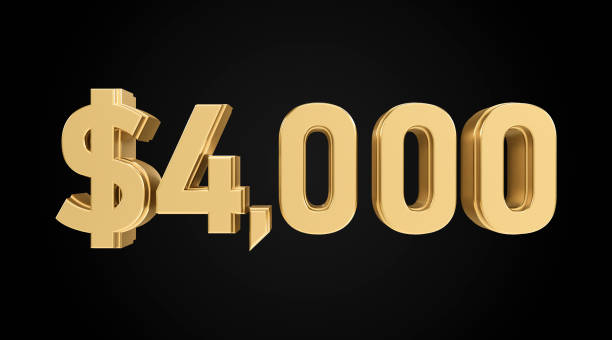 istock four thousand dollars with gold textured, 3D numbers 2178437505