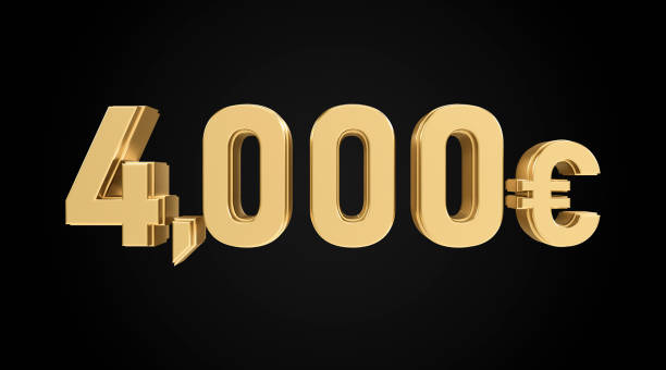 istock four thousand euros with gold texture, 3D numbers 2178439078