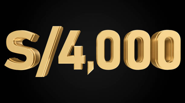 istock four thousand suns with golden texture, 3D numbers 2178439851