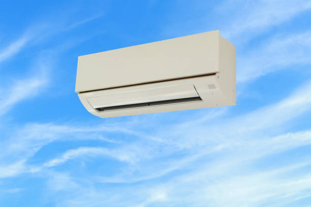 istock Air conditioner floated on blue sky background 2178441896
