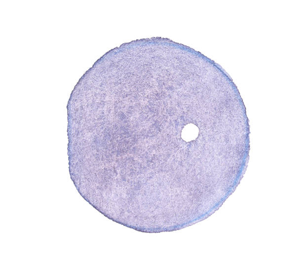 istock Textured circular abstract art in pastel blue with central hole on white 2178442464