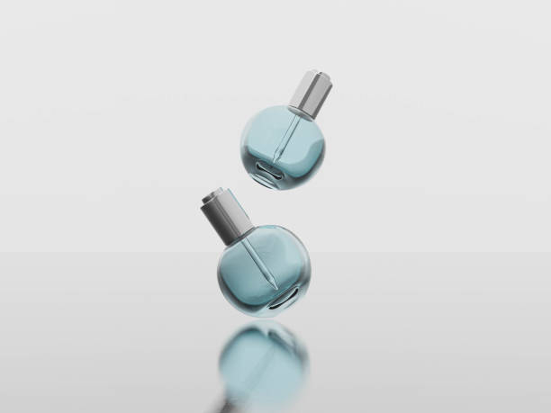 Elegant perfume bottle surrounded by soft, delicate white tulle fabric and pearls, dreamy and luxurious atmosphere with a subtle pastel color palette.