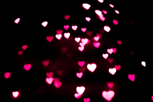 Abstract on heart blurred bokeh glitter with  pink background. Valentine day, wedding theme, card  etc.