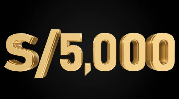 istock five thousand suns with golden texture, 3D numbers 2178445050