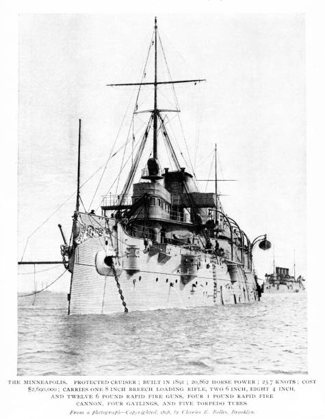istock Battleship USS Minneapolis Cruiser, Cuba, 19th Century Spanish-American War History 2178451724