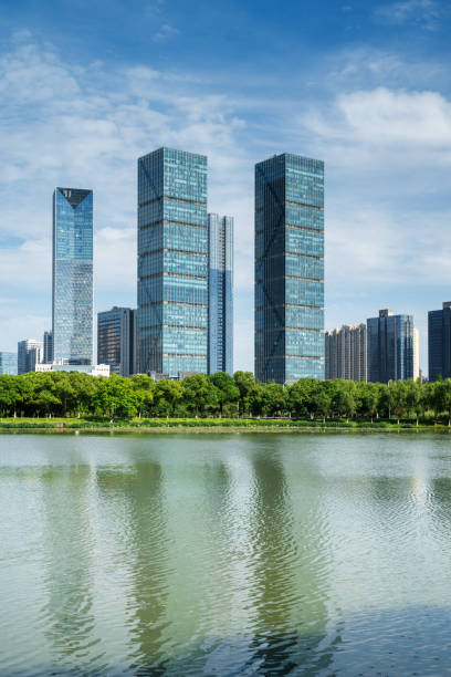 istock Lakeside modern office building in China 2178456635