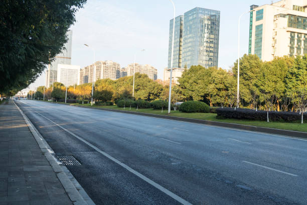 istock Empty urban road and buildings in the city 2178456672
