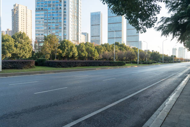 istock Empty urban road and buildings in the city 2178456676