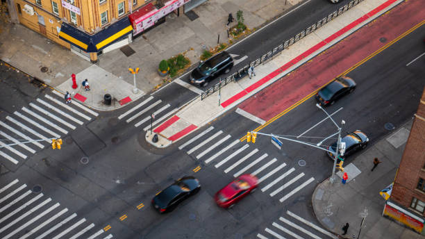 istock Busy urban intersection in the Bronx, NYC, aerial view 2178457604