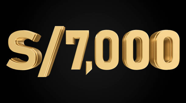 istock 7 thousand soles 3D gold, 3D numbers 2178459314