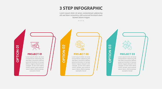 3 Points Template Infographic Outline Style With 3 Point Step Template ...