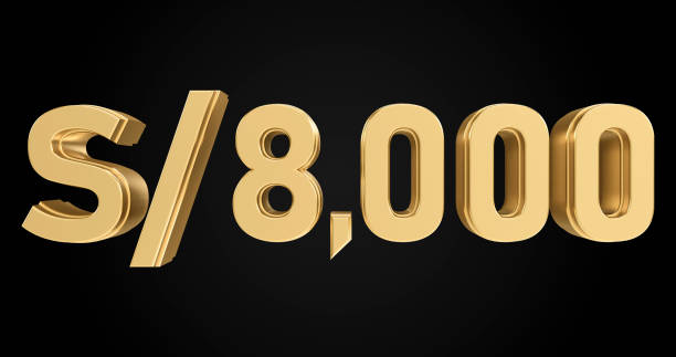 istock 8 thousand soles 3D gold, 3D numbers 2178459989