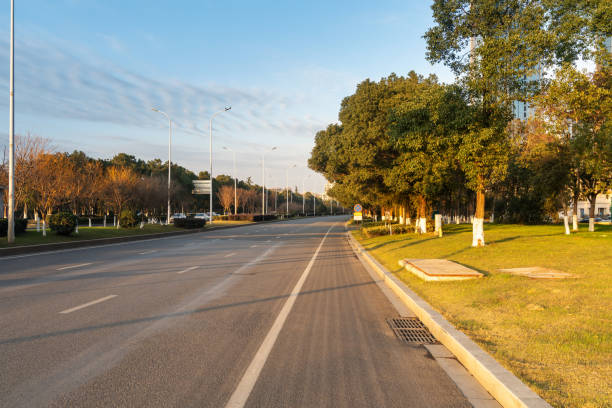 istock Empty urban road and buildings in the city 2178460270