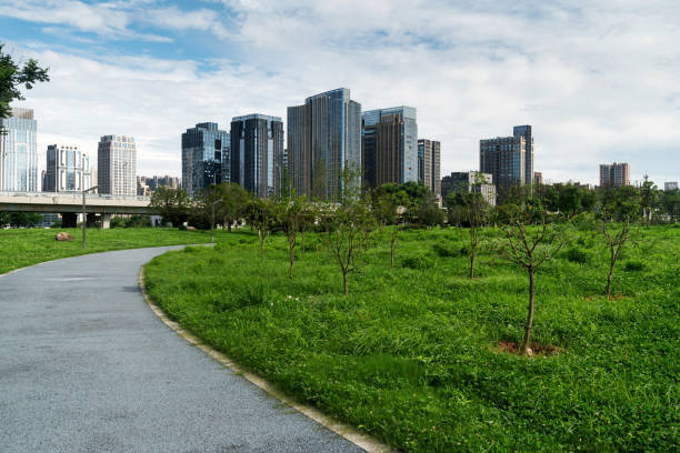 istock city park with modern building background in shanghai 2178460345
