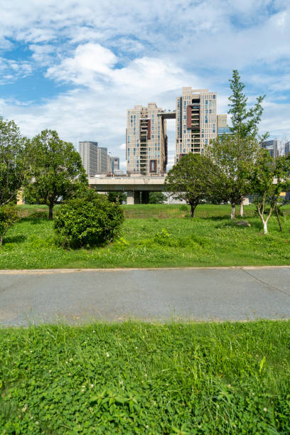 istock city park with modern building background in shanghai 2178460356
