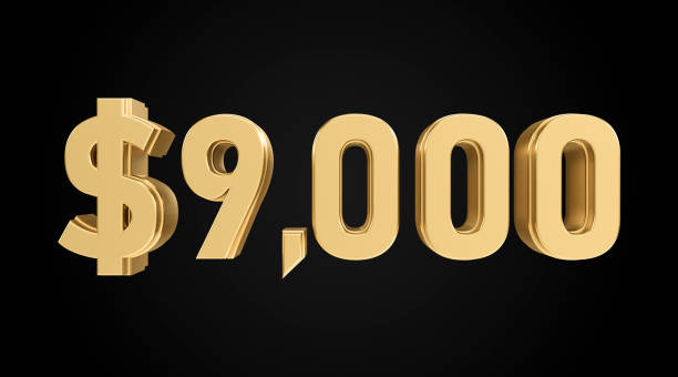 istock 9 thousand dollars 3D gold, 3D numbers 2178460381