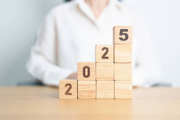 istock 2025 year block on table. goal, Resolution, strategy, plan, start, budget, mission, action, motivation and New Year concepts 2178461526