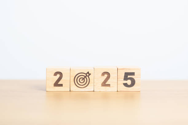 istock 2025 year block with dartboard icon. Goal, Target, Resolution, strategy, plan, Action, mission, motivation, and New Year start concepts 2178461798