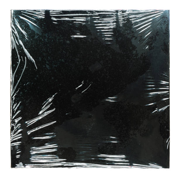 istock Black album cover with plastic wrap film texture 2178462092