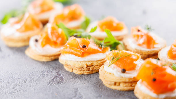 istock Festive canape with cream and smoked salmon 2178462107