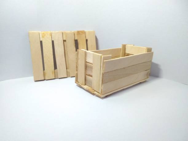 a box wooden crate and pallet jack
