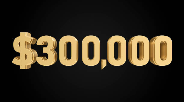 istock 300 thousand dollars, gold, 3D, numbers 2178463137