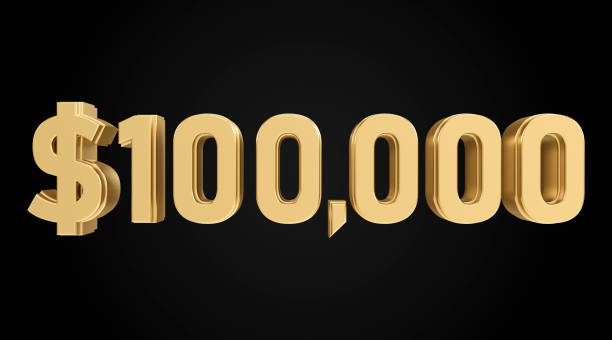 istock 100 thousand dollars, gold, 3D, numbers 2178463140