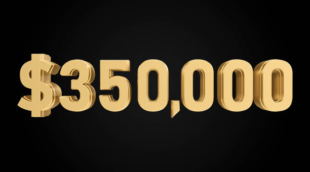 istock 350 thousand dollars, gold, 3D, numbers 2178463148