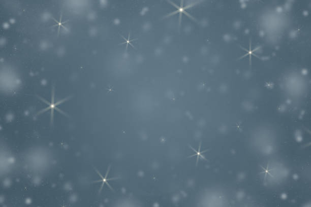 Blue gray background with snowflakes and stars