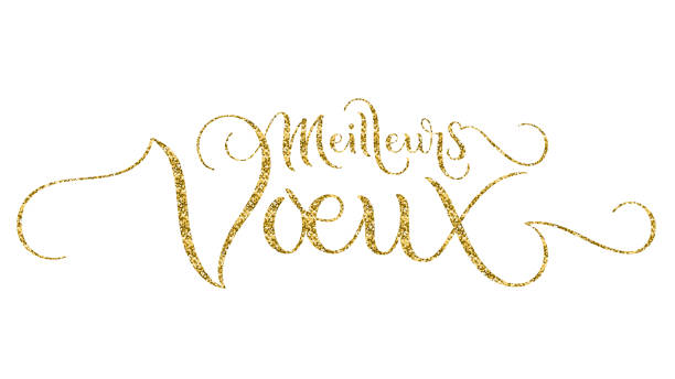 istock MEILLEURS VOEUX gold brush calligraphy banner (SEASON'S GREETINGS in French) 2178470782