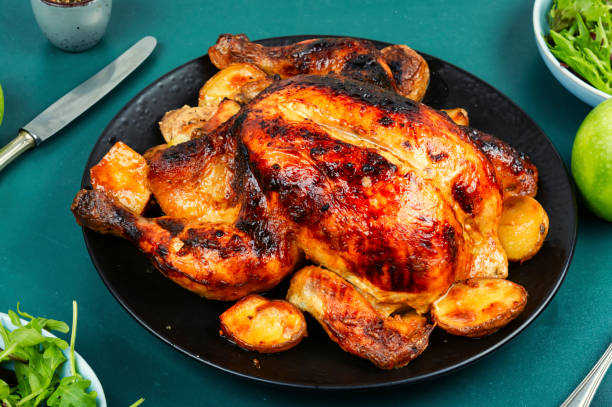 istock Delicious baked chicken on plate. 2178471200