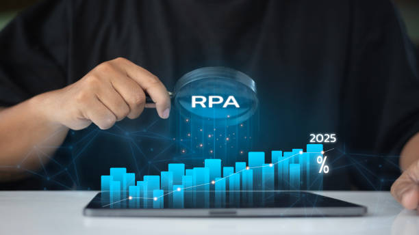 istock A person is looking at a tablet Business Elevation through RPA. 2178476829