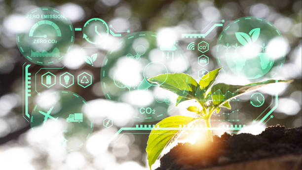 istock Concept of reducing carbon emissions and promoting sustainable practices. 2178476831