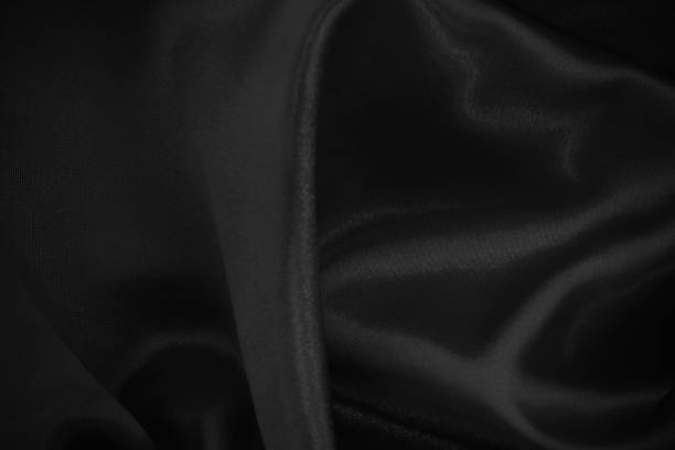 istock Black fabric cloth texture for background and design art work, beautiful crumpled pattern of silk or linen. 2178477566