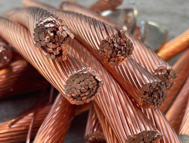 istock close up of copper wire scrap or waste. 2178479762