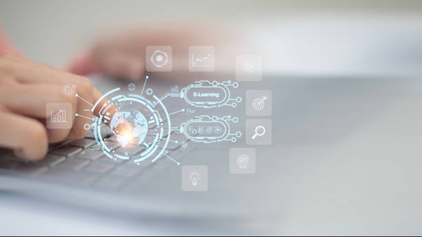 istock A person is typing on a keyboard with a globe and a learning icon 2178479838