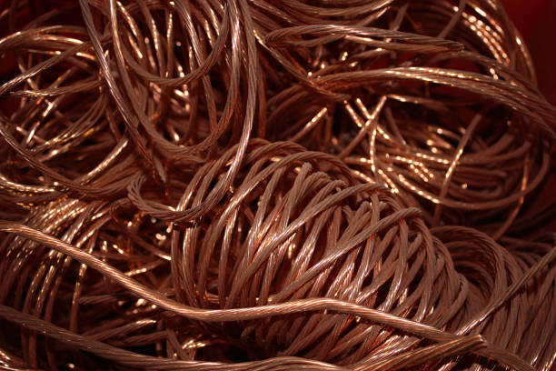 istock close up of copper wire scrap or waste. 2178479869