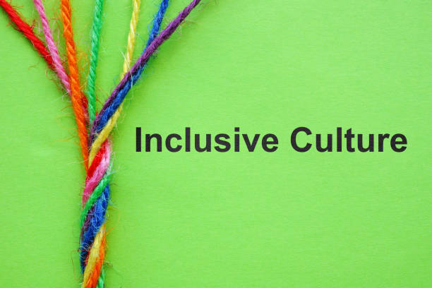 istock Colored ropes twisted together with the phrase inclusive culture. 2178480756