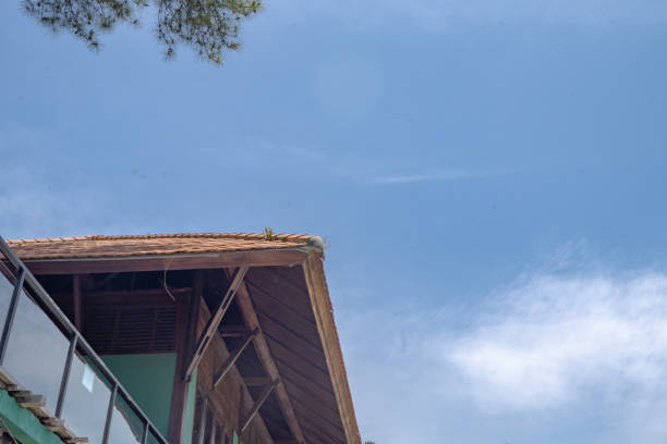 istock Wooden Roof Against a Blue Sky 2178482645