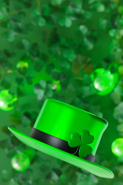 St. Patrick’s Day composition on green background