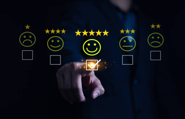 istock Business concept satisfaction survey, users rate service experience in online application, rate business with best quality in customer service. 2178483940