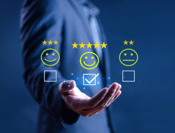 istock Business concept satisfaction survey, users rate service experience in online application, rate business with best quality in customer service. 2178483956