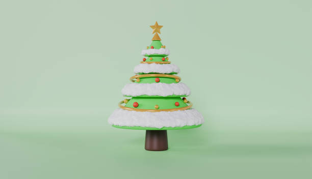istock Christmas tree illustration for holiday card design 2178484583
