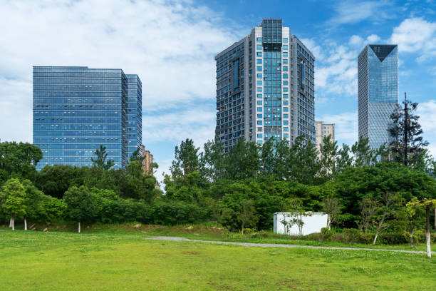 istock city park with modern building background in shanghai 2178485236