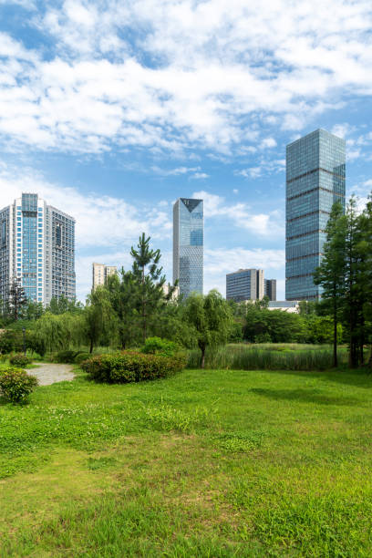 istock city park with modern building background in shanghai 2178485249