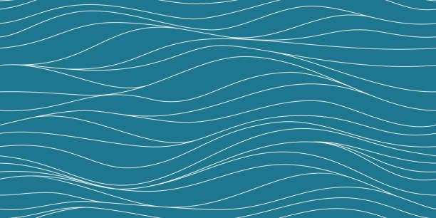 ilustrações de stock, clip art, desenhos animados e ícones de seamless wave pattern 2 - desenho de ondas