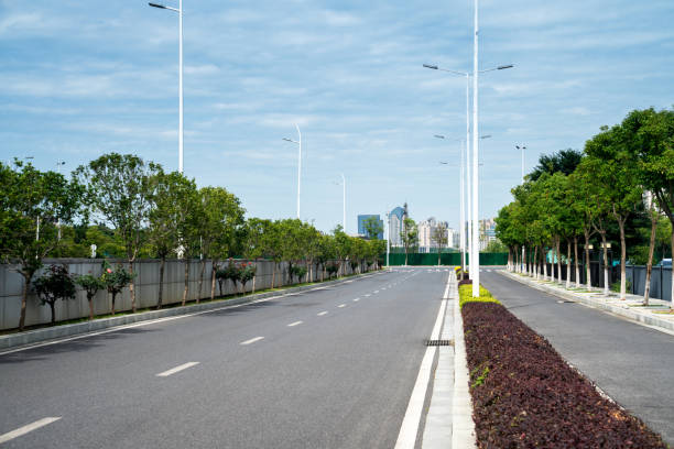 istock Empty urban road and buildings in the city 2178486583